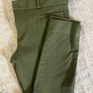 Banana Republic Green Chinos Cotton Blend Flat Front